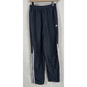 Vtg. Adidas Men's XL Black Track Pants‎ Jersey Lined Windbreaker waterproof